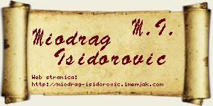 Miodrag Isidorović vizit kartica